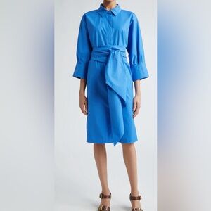 NWT Max Mara Tabata Belted Cotton Shirtdress